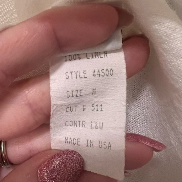 Cut Loose Short sleeve white Linen Button Up Shirt Size medium - Picture 6 of 10